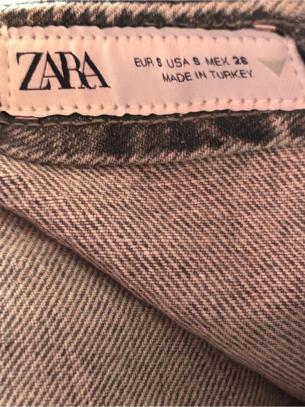 Zara TRF gray foil sequin embellished denim jean crop top sparkly S NWOT - Picture 7 of 13